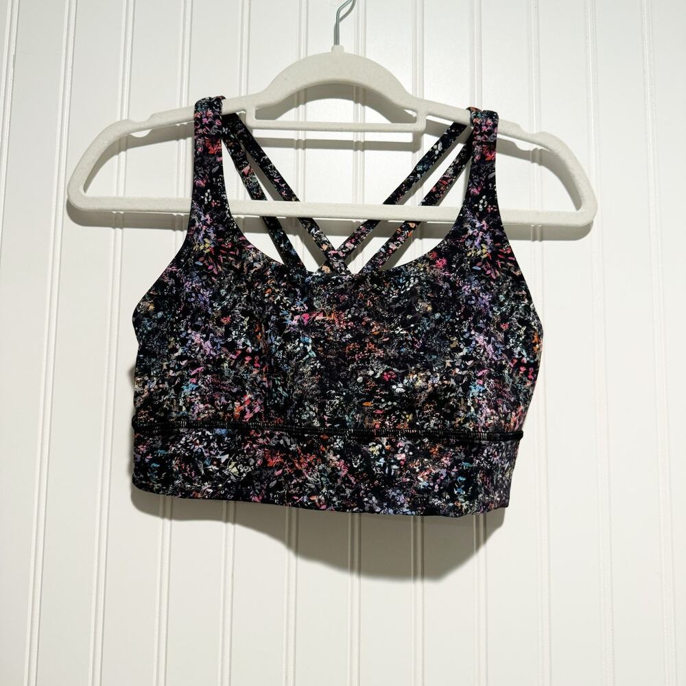 Lululemon Energy Longline Bra Medium Support Floral Spray Multi Size 8 - Picture 2 of 6